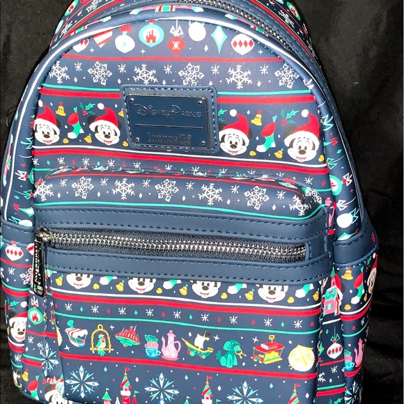 mickey mouse holiday loungefly mini backpack